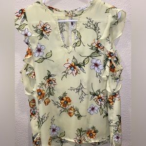 Light yellow flowy blouse